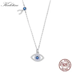 KALETINE Evil Eye Necklace Pendant 925 Sterling Silver Women Luxury Brand Blue Stone CZ Turkish Jewelry Fashion
