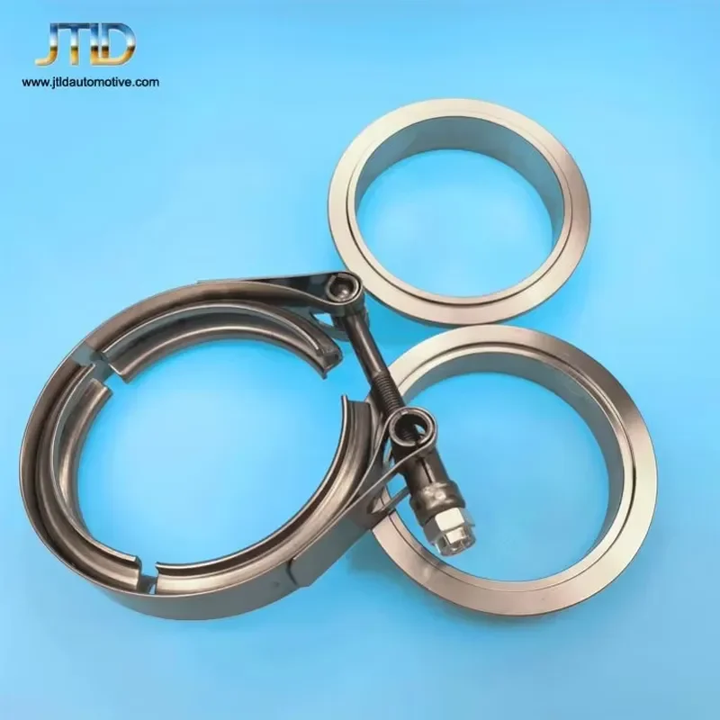 304 Stainless Steel 3 Inch V Band Clamp with Flanges for Exhaust Pipe