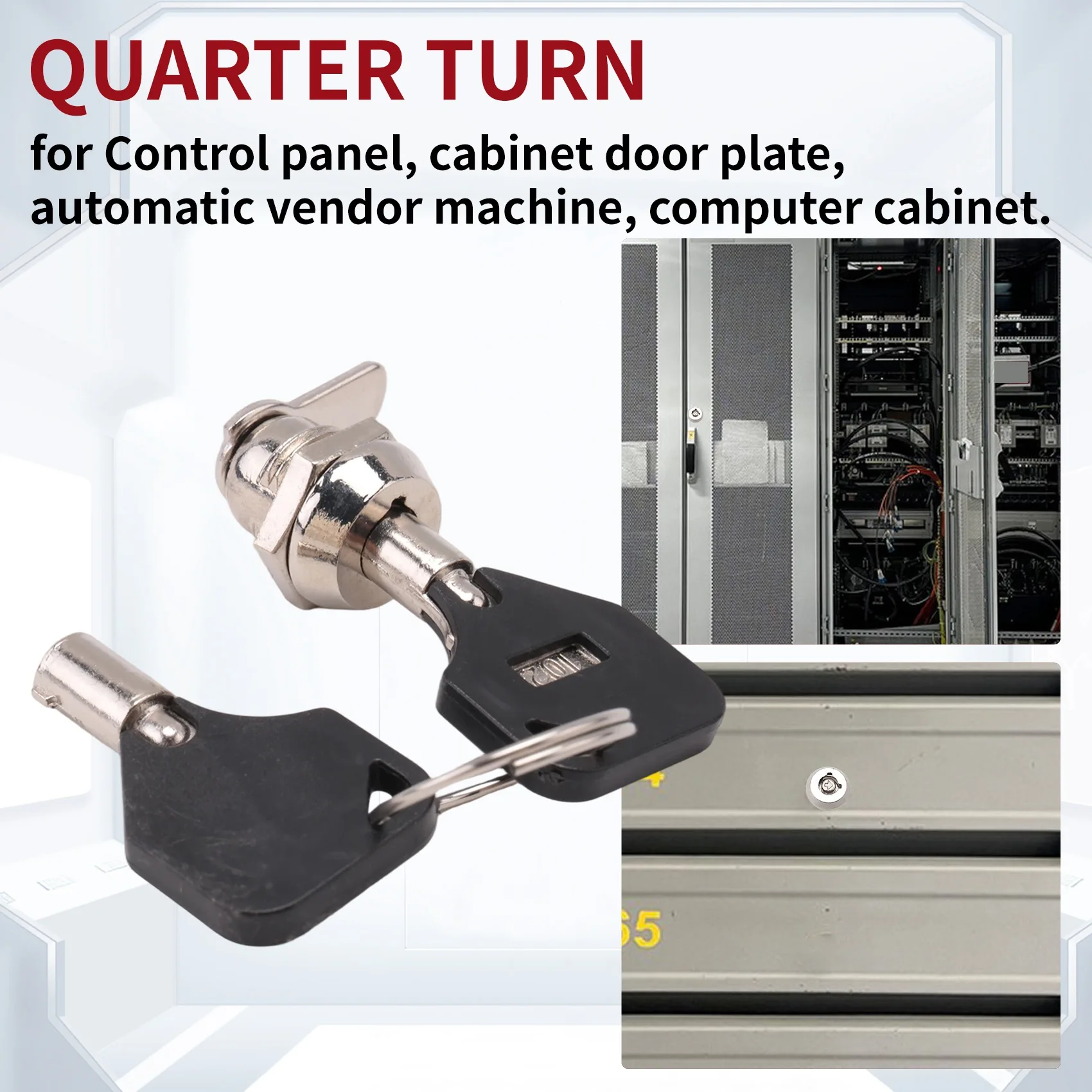 WCS- Cabinet Door Quarter Turn Security Tubular Cam Lock W Keys