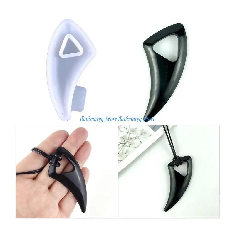 573B Silicone Resin Necklace Mold Wolf Tooth Pendant Mold for DIY Earring Home Decors