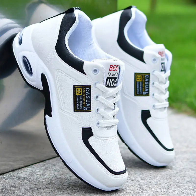 2026 New Spring Trend Sports Shoes Men Lace-up Thick Sole Casual Breathable Fashion Shoes Large Size Wear Skid Resistance Shoes