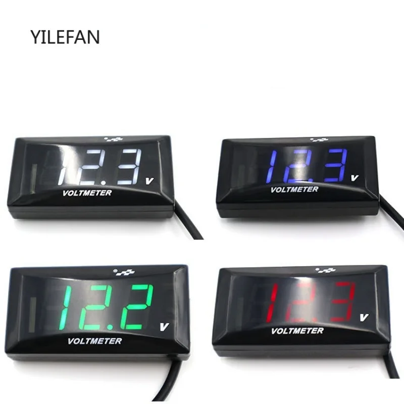 

12V-150V Car Digital Voltmeter Gauge Waterproof LED Display Motorcycle Voltmeter Power Energy Volt Meter Gauge