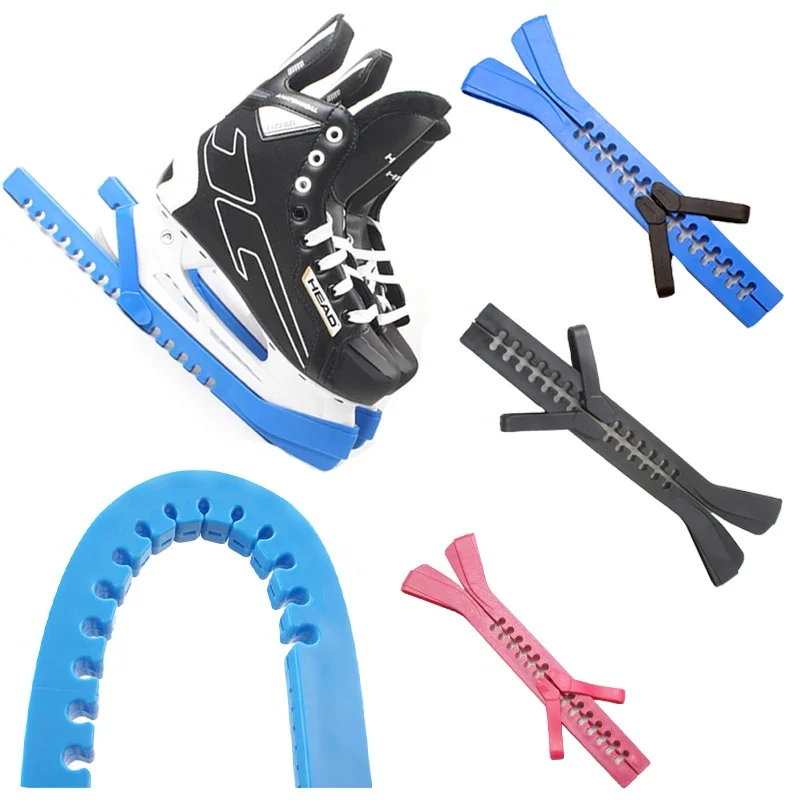 Adjustable Figure Ice Hockey Blade Cover Speed Skating Shoes Frame Guard Rubber Protector Non-slip Prevent Rust Cold-resistant