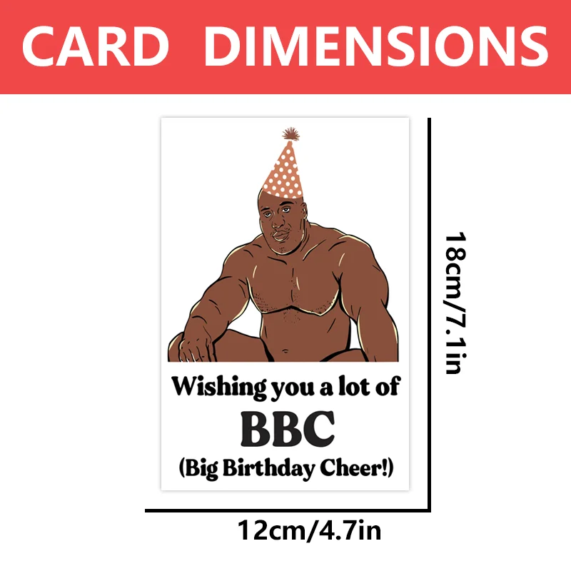 1 pc funny birthday card with muscle boy birthday card, best gift for brothers, friends and family.