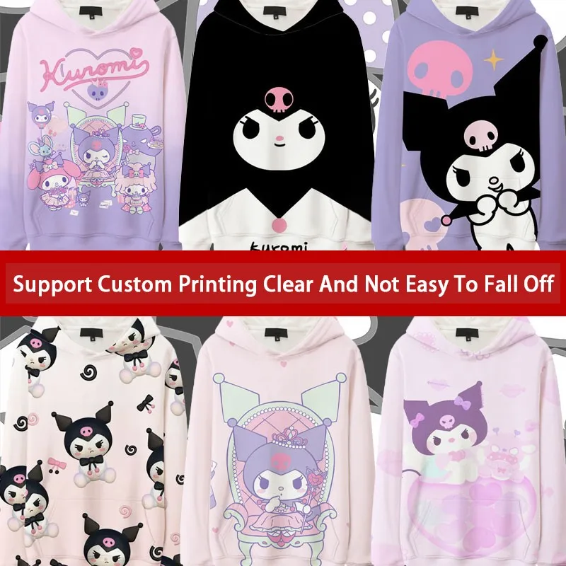 

Kuromi Kuromi co-branded hoodie female Sanrio anime peripheral coat girls children's autumn clothes