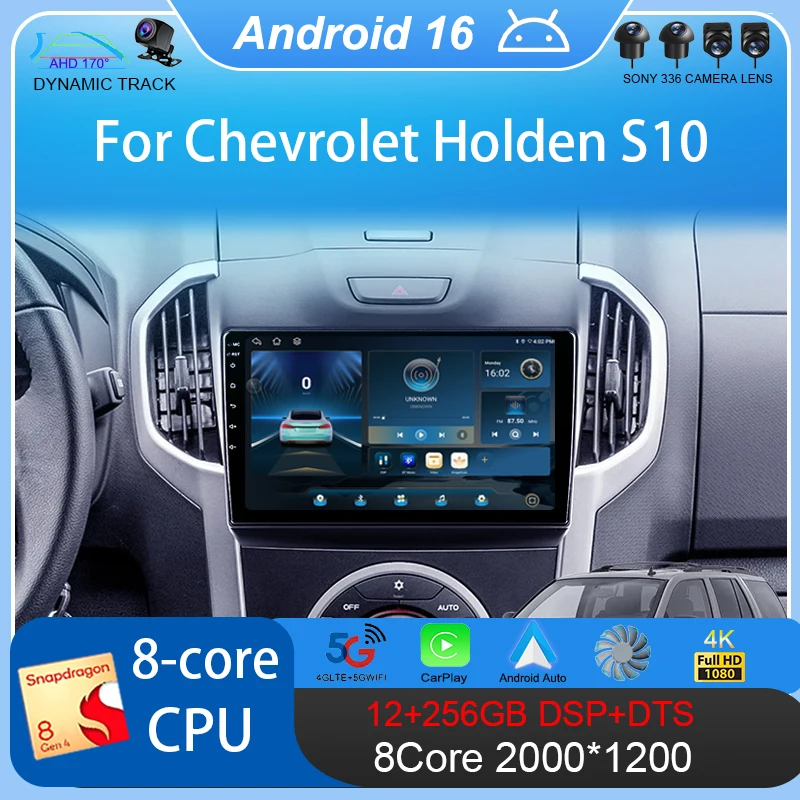Android 16 Carplay For Chevrolet Holden S10 TRAILBLAZER COLORADO ISUZU DMAX GPS Audio Multimedia Player Car Radio Stereo Audio