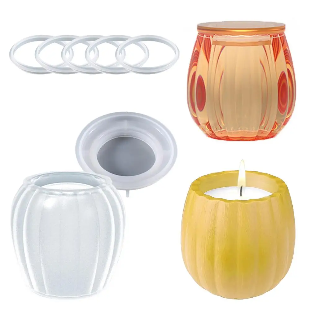 Silicone Candle Jar Molds With Lids Reusable Candle Making Supplies For Epoxy Clay Concrete Mold Cement Dropship