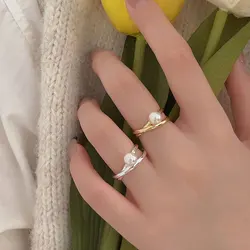 925 Sterling Silver Irregular Pearl Rings For Women Engagement Vintage Luxury Jewelry Accessories Jewellery Argent 925