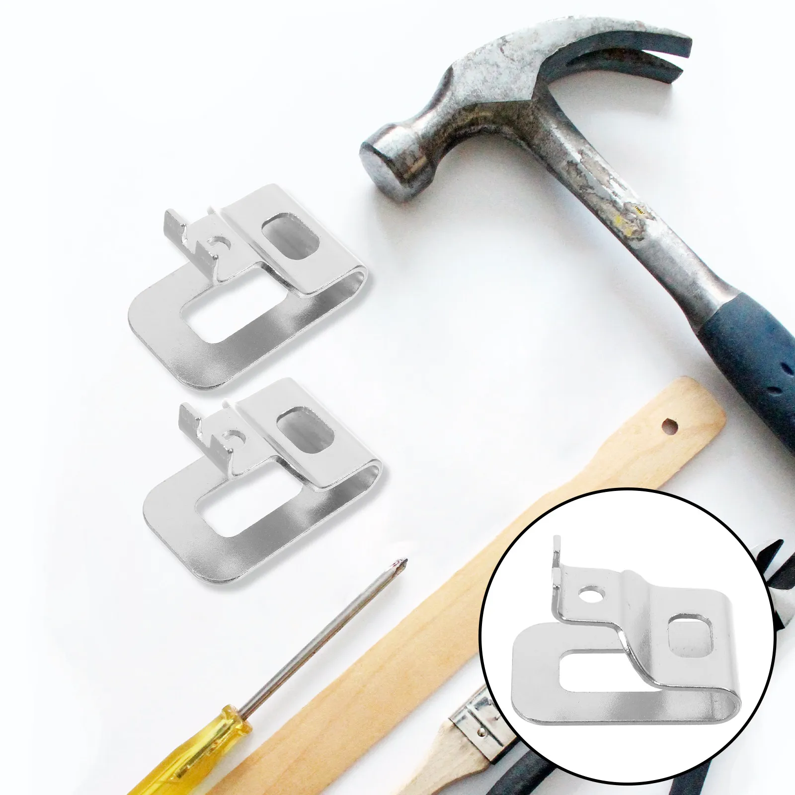 

6Pcs Heavy Duty Stainless Steel Belt Clip for Electric Drill Wrench Screwdriver Easy to Install and Carry Belt Tool Hook