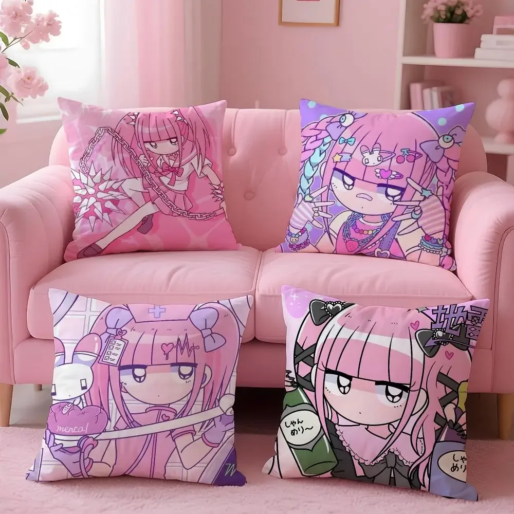 popular Menhera‑chan Cushion Cover 1Pc  Cushion Cover 50x50 45x45 40x40 Pillowcase Decorative Sofa Home Decor