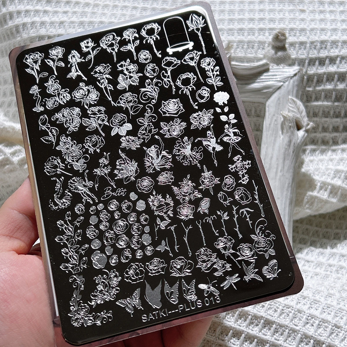 

Nail Art Stamping Plate Transfer Plate for Beginners, No Need for Hand Painting, Nail Decoration Template, Rose Life, Plant, Flower, Rose Flower Stamping Plate, Transfer Plate for Lazy People, Quick Nail Art Transfer Template, Transparent Silicone Stampin