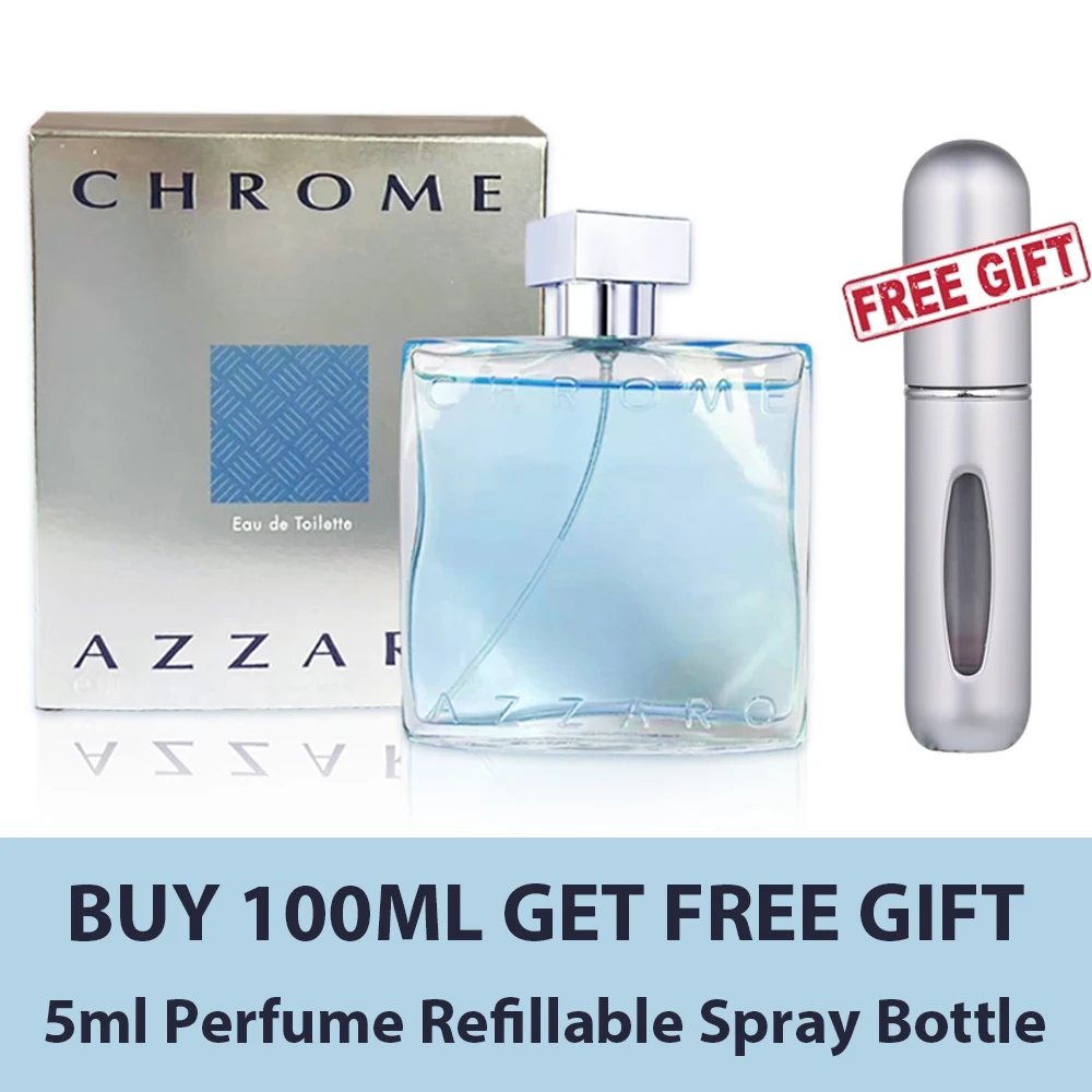 Azzaro Chrome Eau de Toilette 100ML Fragranza di agrumi fresco da uomo con legno di sandalo di bergamotto, perfetta per l'uso quotidiano e primavera/estate
