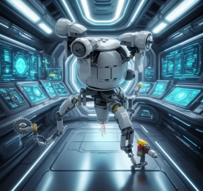 

564 шт. MOC Mr Handy Mecha робот, набор строительных блоков, многофункциональные роботы, фигурка, модель, сборка, игрушки для детей, подарок для мальчиков