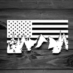 Car Stickers American Flag PVC Natural Forest Window Decoration Creative Decals Automobile Styling Interesting Vinyl Decals
