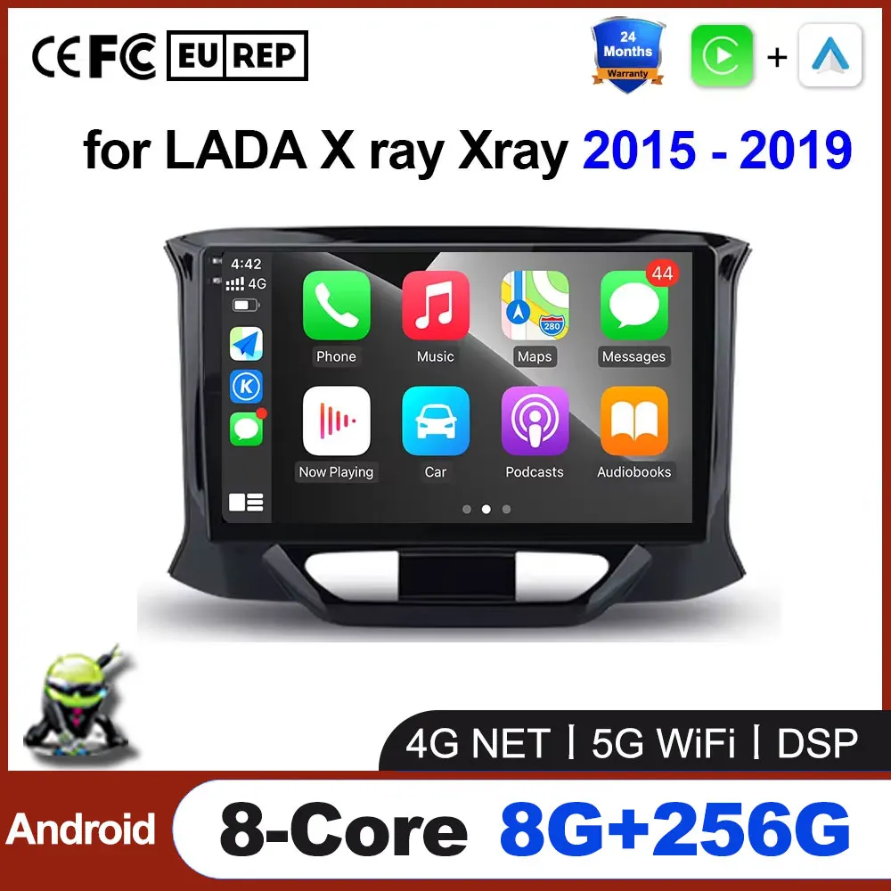 Wireless CarPlay Android Auto Radio for LADA X ray Xray 2015 - 2019 4G Lte 5G Wifi Car Multimedia GPS radio Tools