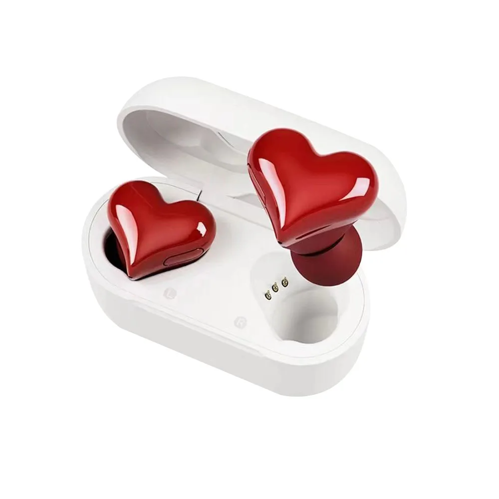 New lovely Wireless Bluetooth Headphones Heart Shaped Earphones woman Earphone High Quality Heart Earbuds Girl Gift