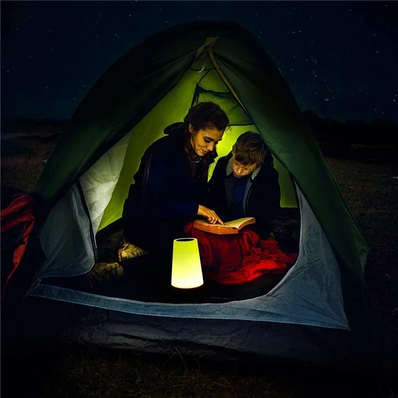Luz RGB 13 colores que cambian de noche Control remoto táctil lámpara regulable lámparas de mesa portátiles de noche lám