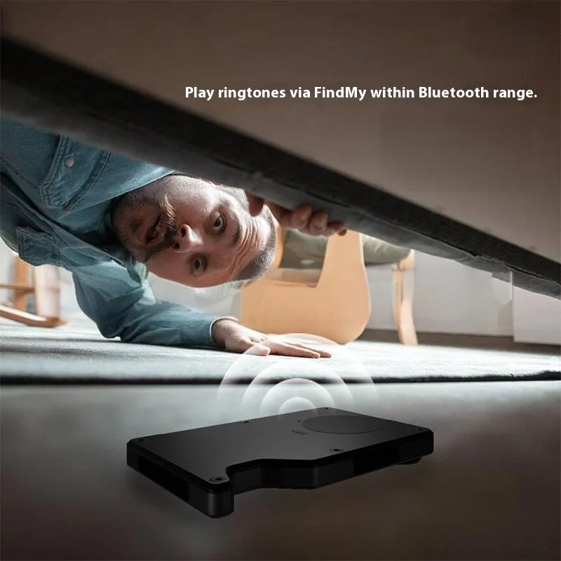 محفظة هوائية، محفظة بسيطة مع شريحة Airtag المدمجة، حامل بطاقة الائتمان لحجب RFID، متوافق مع Apple Find My iOS فقط #3