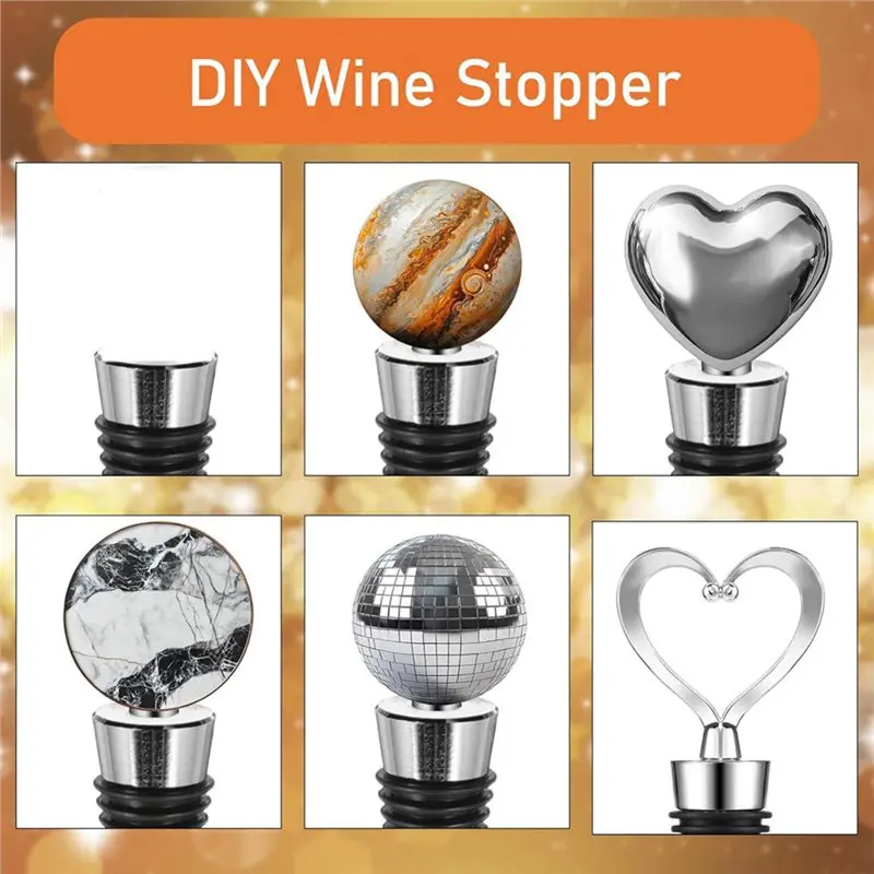 M12K-Vacuum For Wine Bottle Stopper 50 PCS Reusable Decorative For Wine Stopper For Wine Bottles