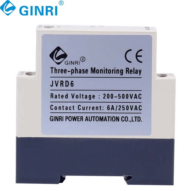 GINRI JVRD6 3 Phase Failure Voltage Monitor Phase Reversal Protective Relay Voltage Relays