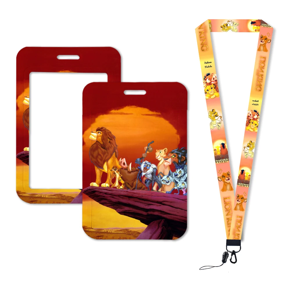 Nieuwe Aankomst Disney De Leeuwenkoning Business Badge Houder Plastic Hard Id Pvc Kaarthouder Met Landyards Klein Geschenk