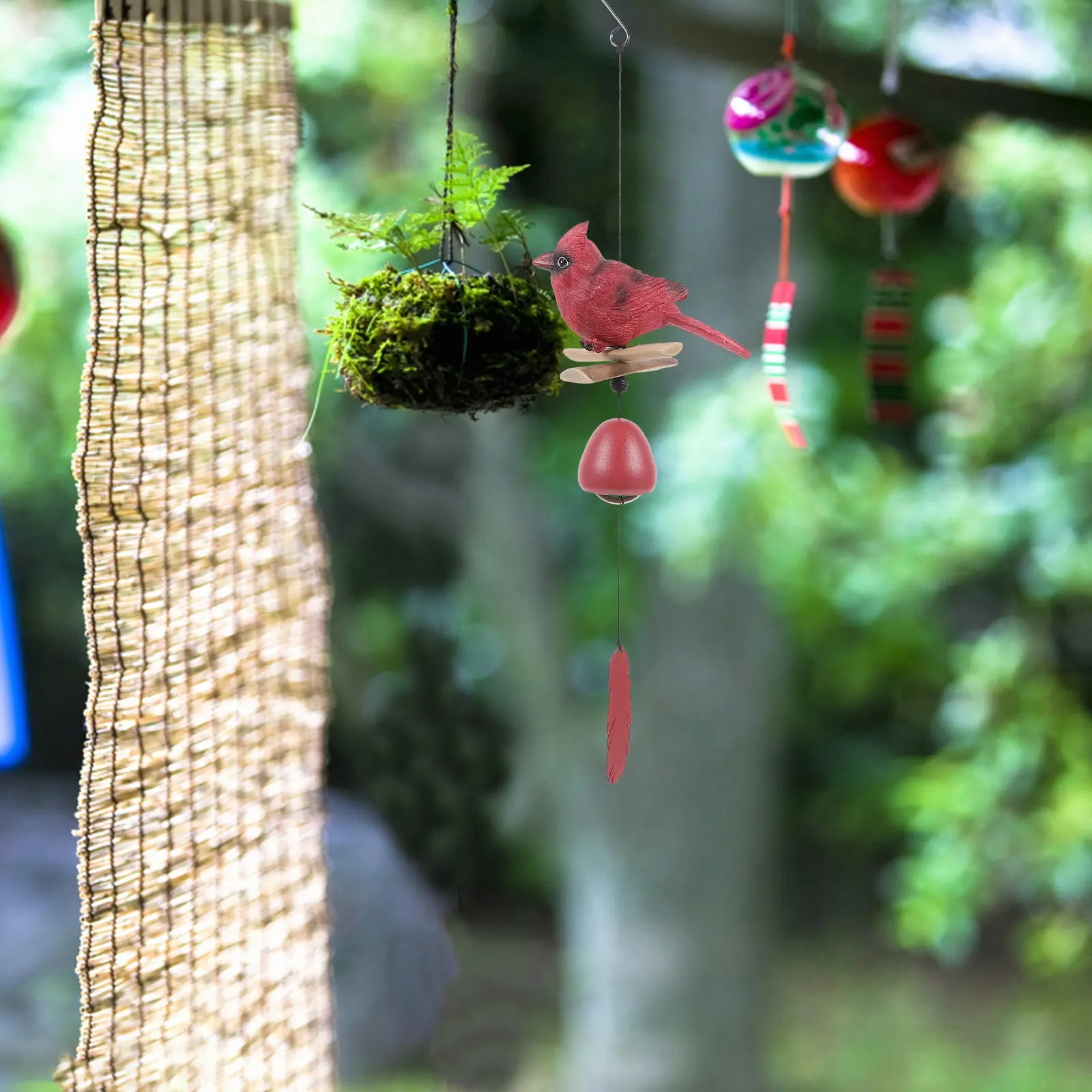 Iron Resin Wind Chime Cute Hanging Bell for Home Balcony Garden Outdoor Decor Relaxing Sound Ornament