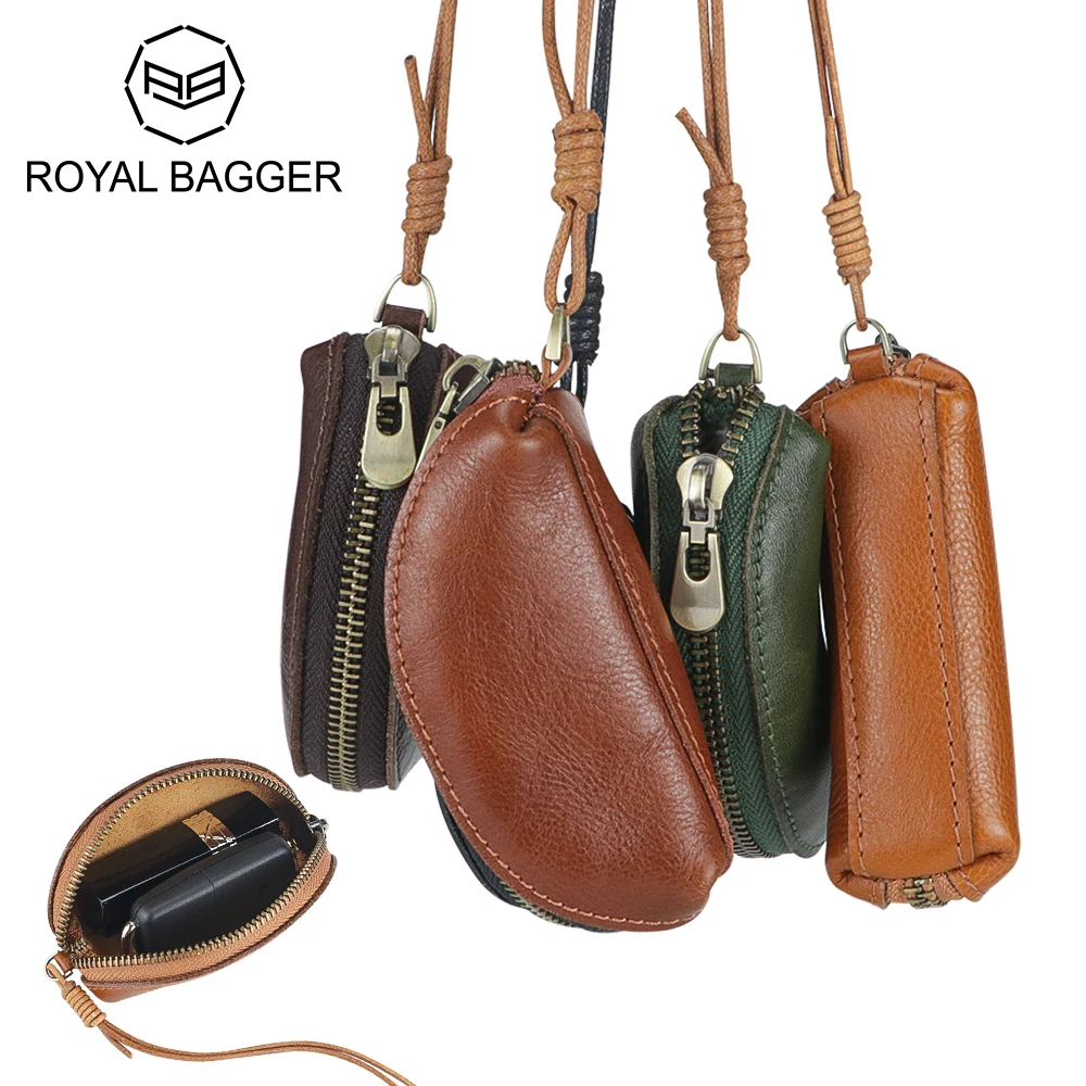 

Кошелек для монет Royal Bagger из натуральной кожи с ремешком, мини-кошелек на шею для женщин, подвесная сумка для монет и ключей 3100