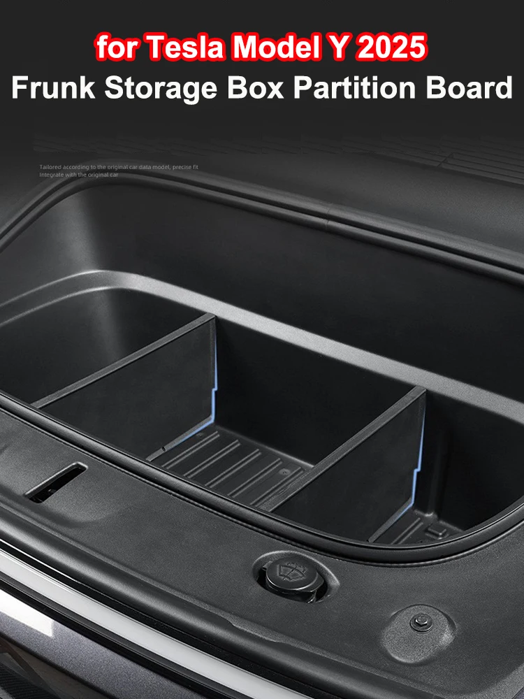 Boîte de rangement pour Tesla modèle Y Juniper 2025, panneau de séparation, organisateur de coffre avant, pièces de rechange, accessoires de Modification