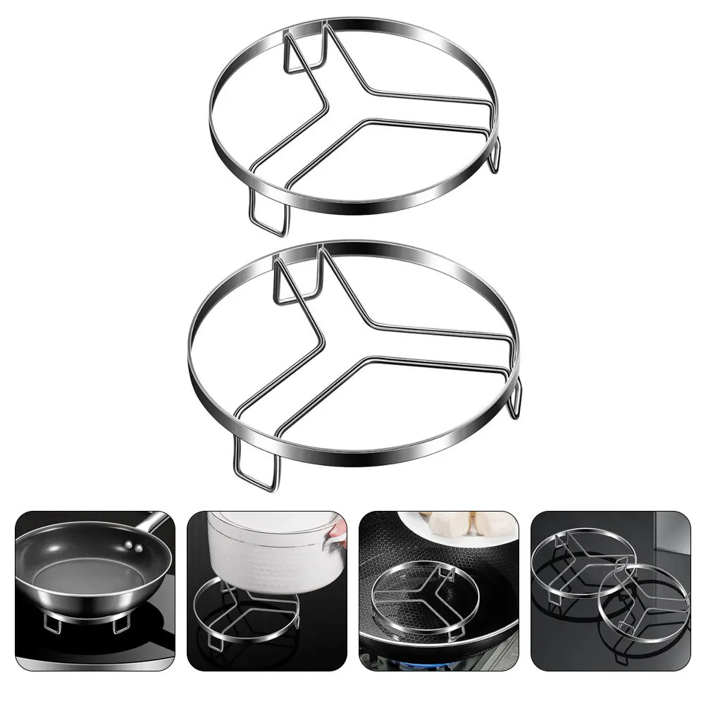 

2Pcs Stainless Steel Steaming Rack Round Steam Holder Food Steamer Rack Kitchen Multi-Function Pot Cooling Stand Heat Resistant