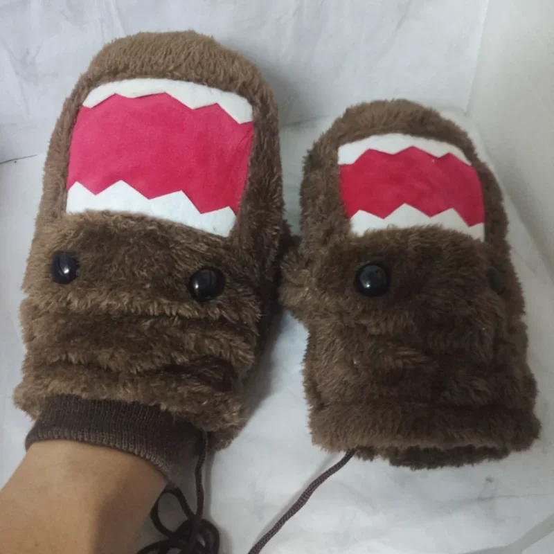 Kawaii Domo Kun Winter Warm And Cold Resistant Cute Cartoon And Anime Character Merchandise Gloves Outdoor Thickening Gift