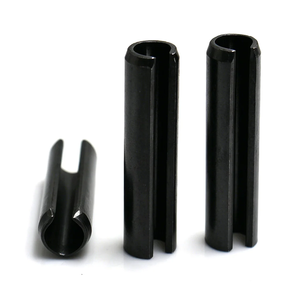Black 65Mn Steel Split Elastic Pins Hollow Cylinder Locating Pin M1.5 M2 M3 M4 M5 M6 M8