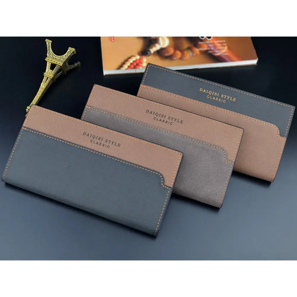 

New PU Leather Men's Wallet Long Style Black Coffee Multiple Pockets High Capacity ID Card Holder Men Women