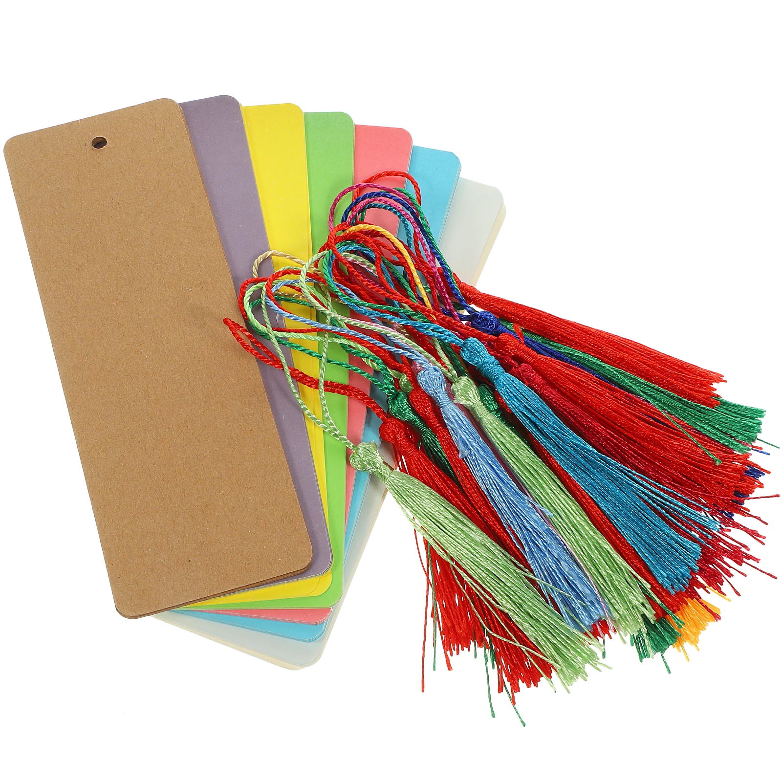 

Blank Bookmarks DIY Crafting 350g Paper Tags Diy Blank Bookmark with Tassel Student Handmade Decor Unpainted Bookmark