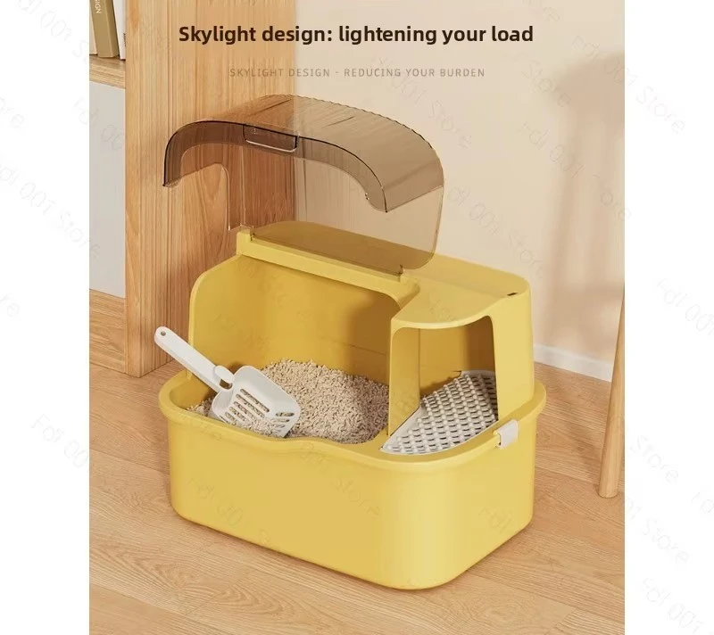 Extra Large Cat Litter Box Fully Enclosed Corridor Anti-Splash Deodorant Oversized Cat Toilet for Cats