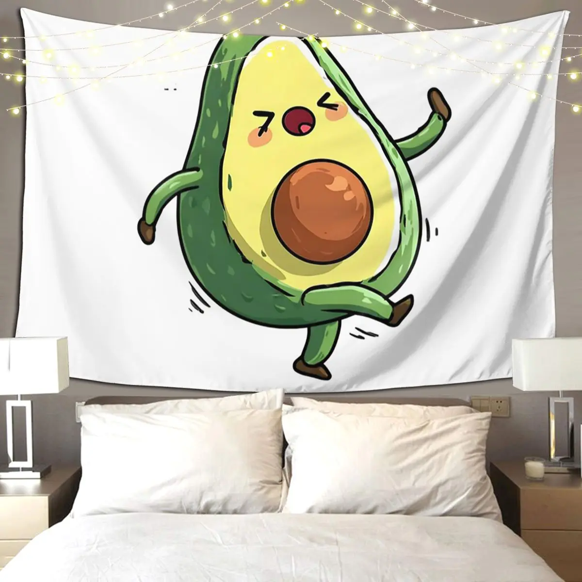 

Dancing Avocado Cartoon Tapestry Art Wall Hanging Aesthetic Home Decoration Tapestries for Living Room Bedroom Dorm Room