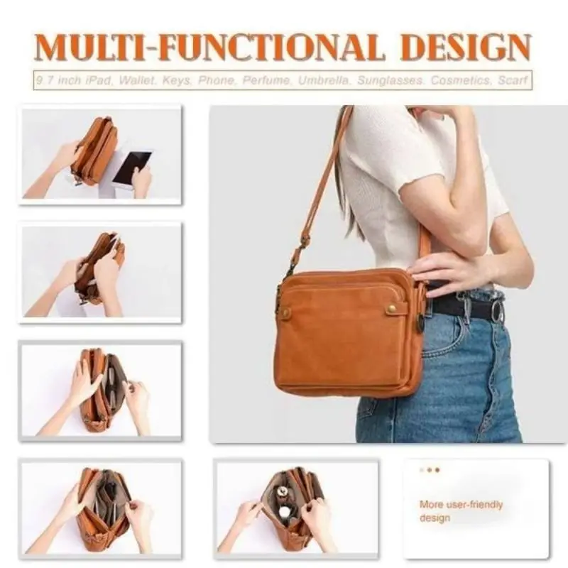 Crossbody Leather Shoulder Bags and Clutches New Ladies Pu Leather Handbag Multifunctional Large Capacity Shoulder bags