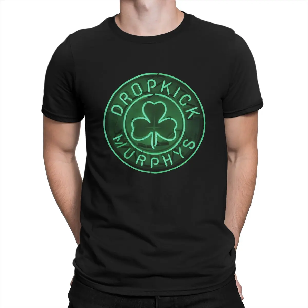 Men's Green Light Rock Band Logo T Shirts Dropkick Murphys Cotton Tops Casual Short Sleeve Crew Neck Tees Gift Idea T-Shirt