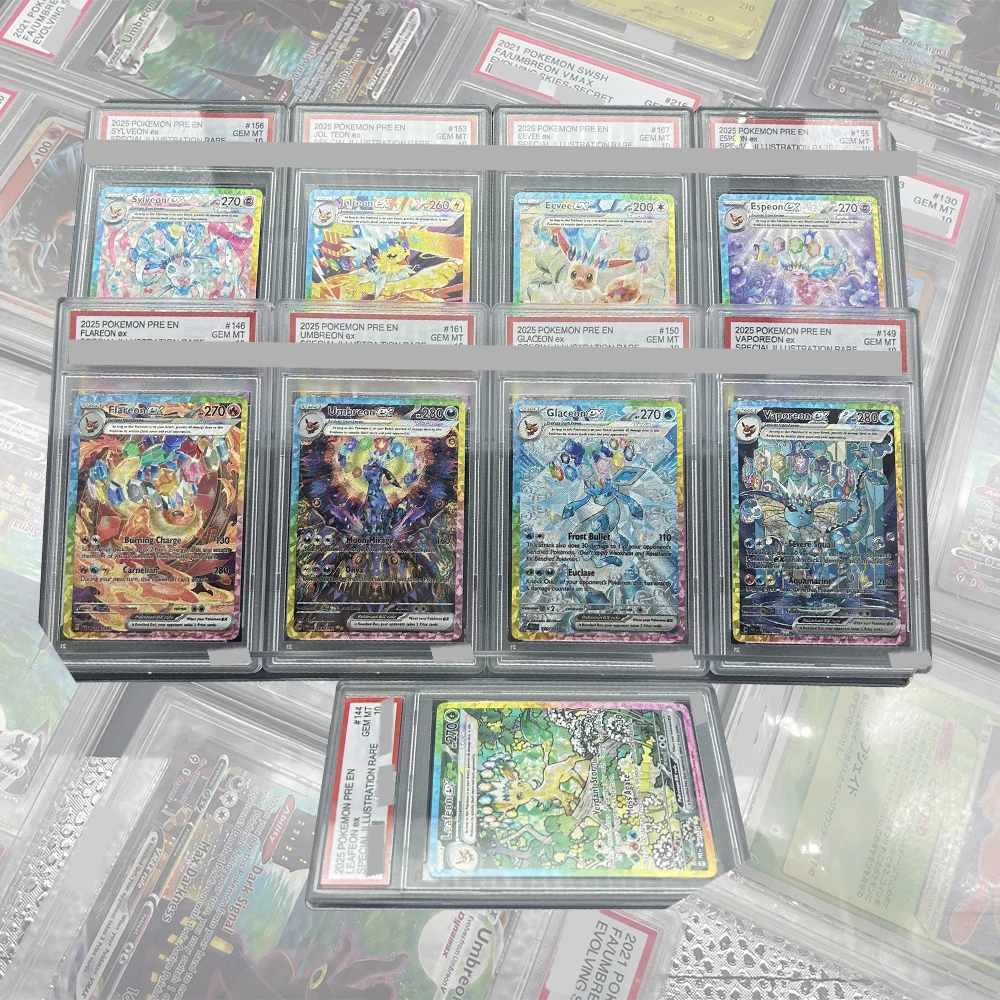 2025 PRE EN Umbreon Ex Special Illustration Rare DIY Proxy PTCG Graded Collection Card #161 GEM MT 10 Card Holographic Label