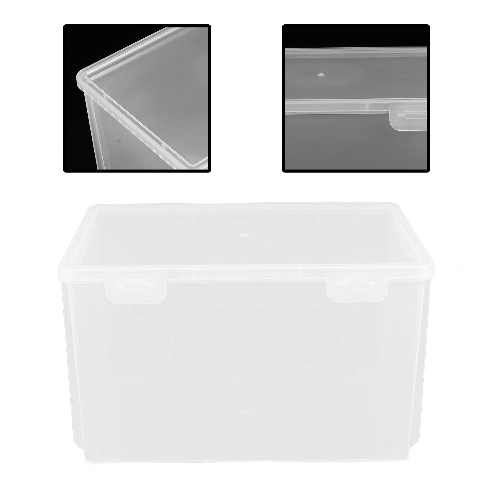 Transparent PP Desktop Storage Box with Flip Top Lid for Masks, Tissues, Medicine & Home Office Organizing