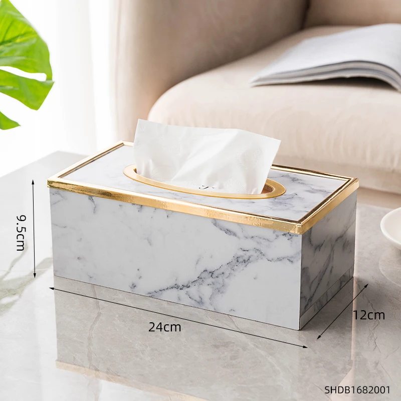 Modern Marble Acrylic Tissue Box Napkin Holder Living Room Decor Office Desk Decor Toilet Paper Holder Case Dispenser Home Decor