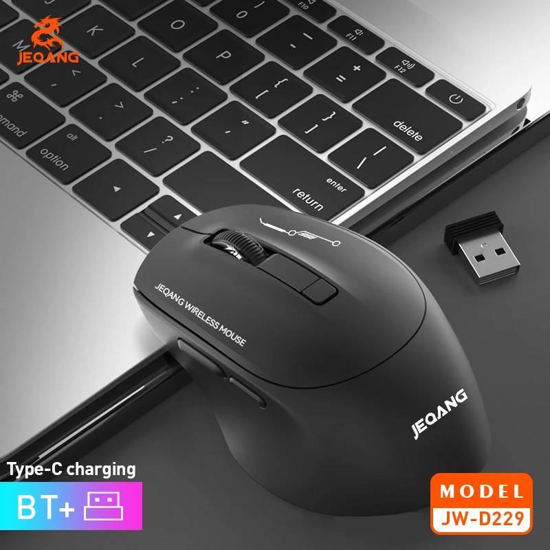 

JEQANG JW-D229 2,4G Bluetooth двухрежимная игровая мышь с зарядкой 6D