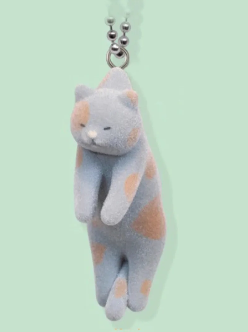 Gashapon Gacha Capsule Toy  Hangings Flockings Cat Small Animal Pendant Keychain