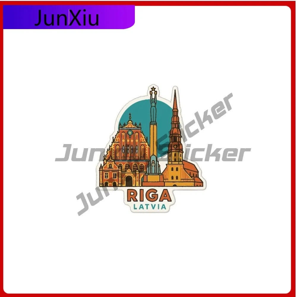 Riga Latvia City Travel Sticker Accessories Suv Bodywork Motocross Bumper X 500 Motorcycle Stickers Bottle Decals Waterproof Pvc