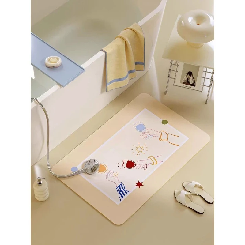 Bathroom absorbent diatom mud toilet  doormat toilet toilet floor mat toilet carpet