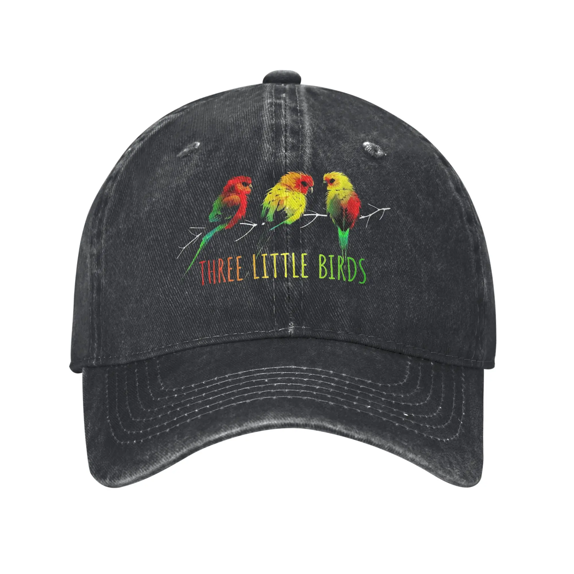 Vintage BOB MARLEY  Three Little Birds Reggae  Baseball Cap Unisex  Distressed Washed Snapback Hat  Travel Adjustable Fit Hat