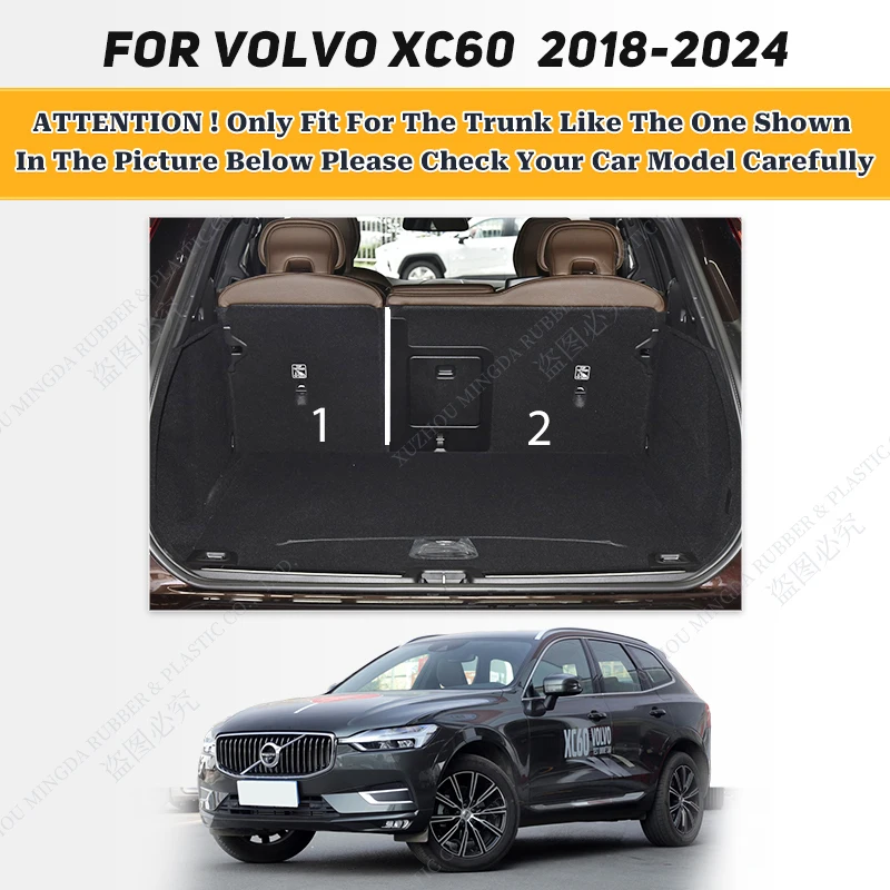 Car Trunk Mat For Volvo XC60 2018 2019 2020 2021 2022 2023 2024 Custom Waterproof Cargo Liner Boot Carpets