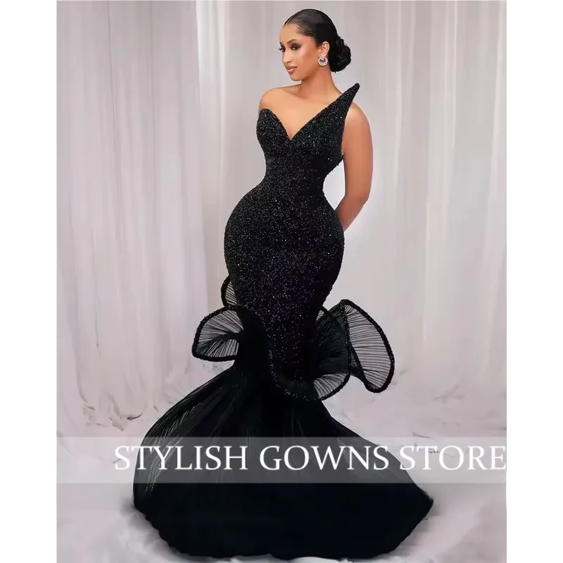 Aso Ebi African Strapless Evening Dresses 2026 For Black Girls Ruffles Wedding Party Dress Formal Gown Customized