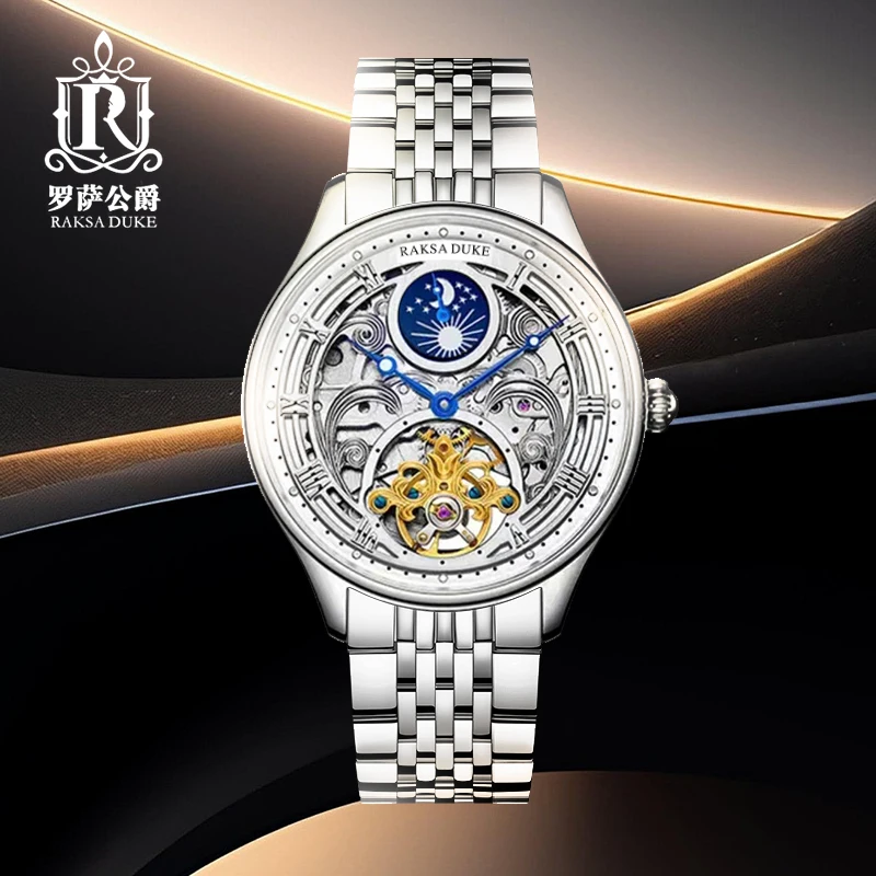 Duke Rosa 2024 nuovo orologio da uomo automatico meccanico impermeabile quadrante grande orologio da lavoro da uomo