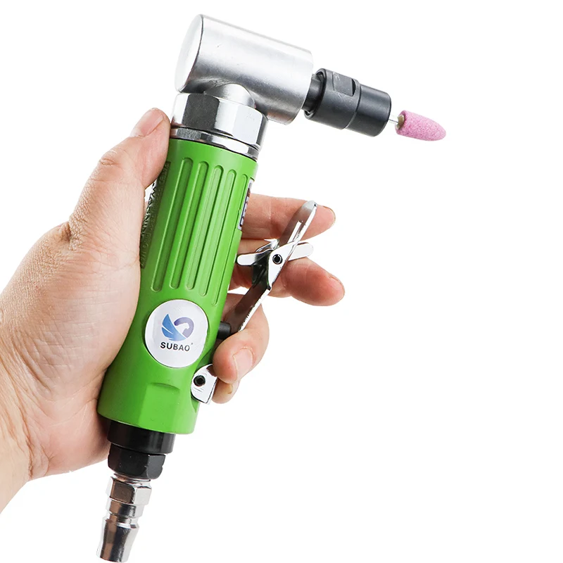 SUBAO 612 Pneumatic Right Angle Grinder 3mm 6mm chuck Sanding Polishing Rust Removal Trimming Tire Patching Deburring Tools
