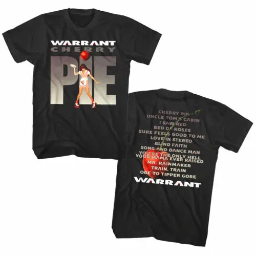 Warrant Cherry Pie Men's T shirt Album Cover Art Song List Waitress Metal Band